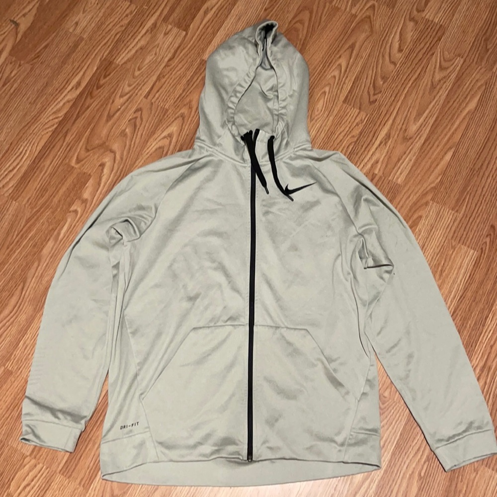 Nike Dry Hoodie Full Zip Fleece Dark Grey Heather